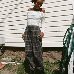 Urban Outfitters Zoe Plaid Drawstring Jogger Pants